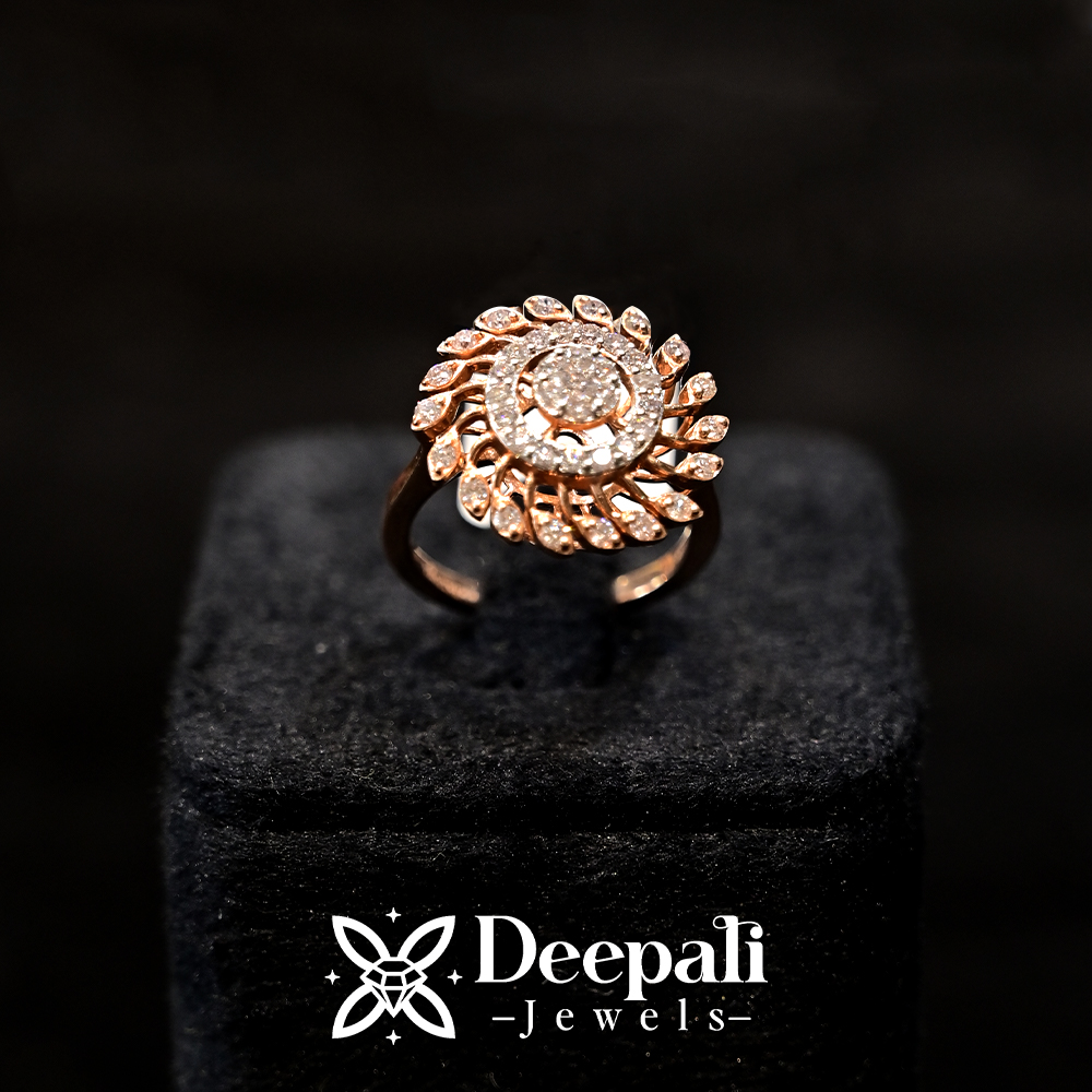 Floral Petal Diamond Ladies Ring – 14K Rose Gold